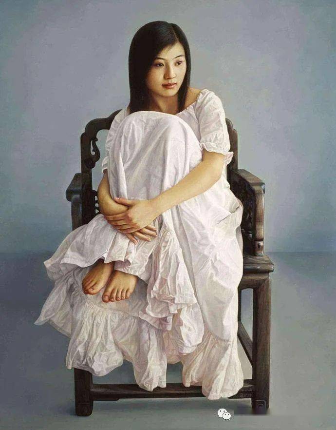 中国写实油画女性人物欣赏全身