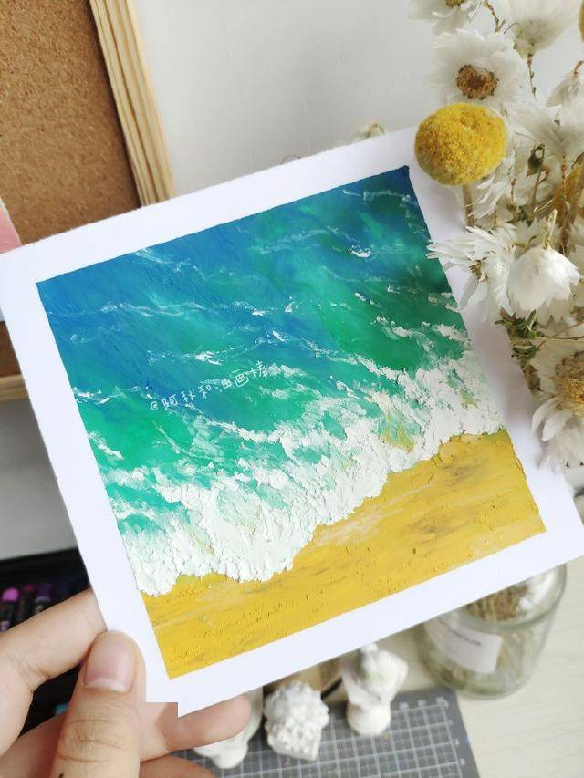 油画棒风景图片简单之美