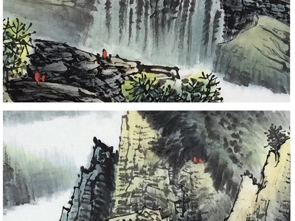 数字油画山水风景画