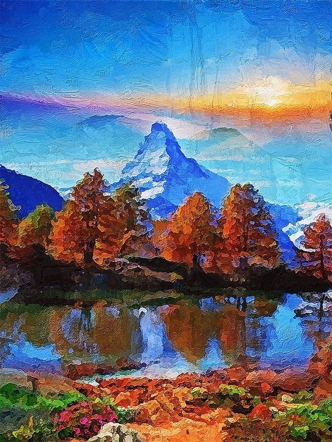 油画风景画图片素材无水印精选