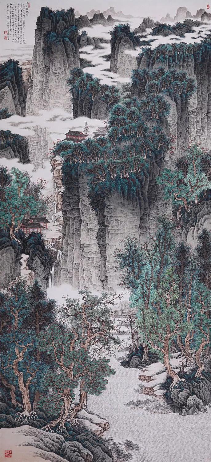 探寻自然之韵，工笔山水画图片大全的视觉盛宴