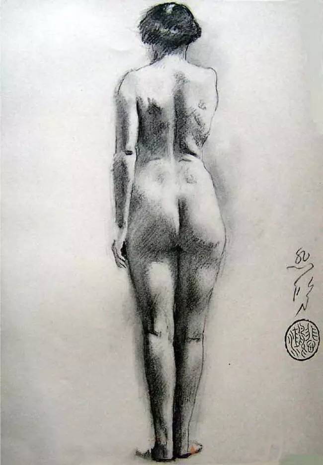 徐悲鸿人体素描画，艺术与解剖的完美融合