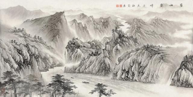 巨幅山水画，高清大图下的自然与哲思