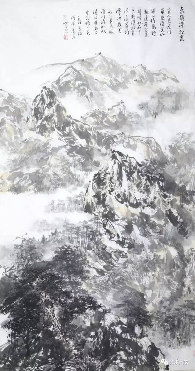 经典国画山水，笔墨间的自然韵律与文化传承
