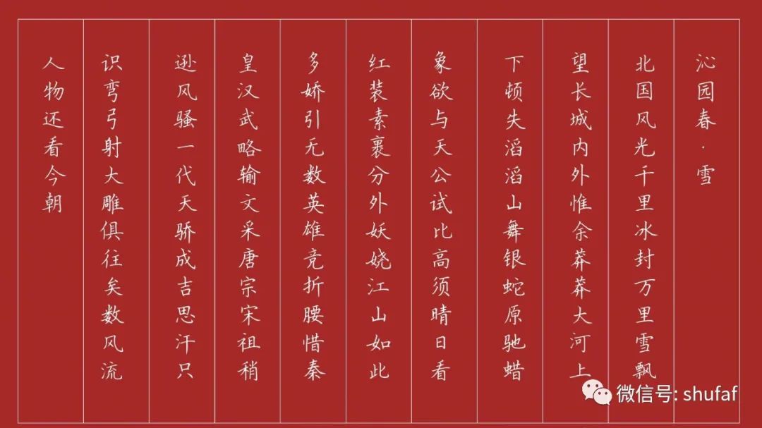 沁园春雪书法作品欣赏，硬笔艺术之韵