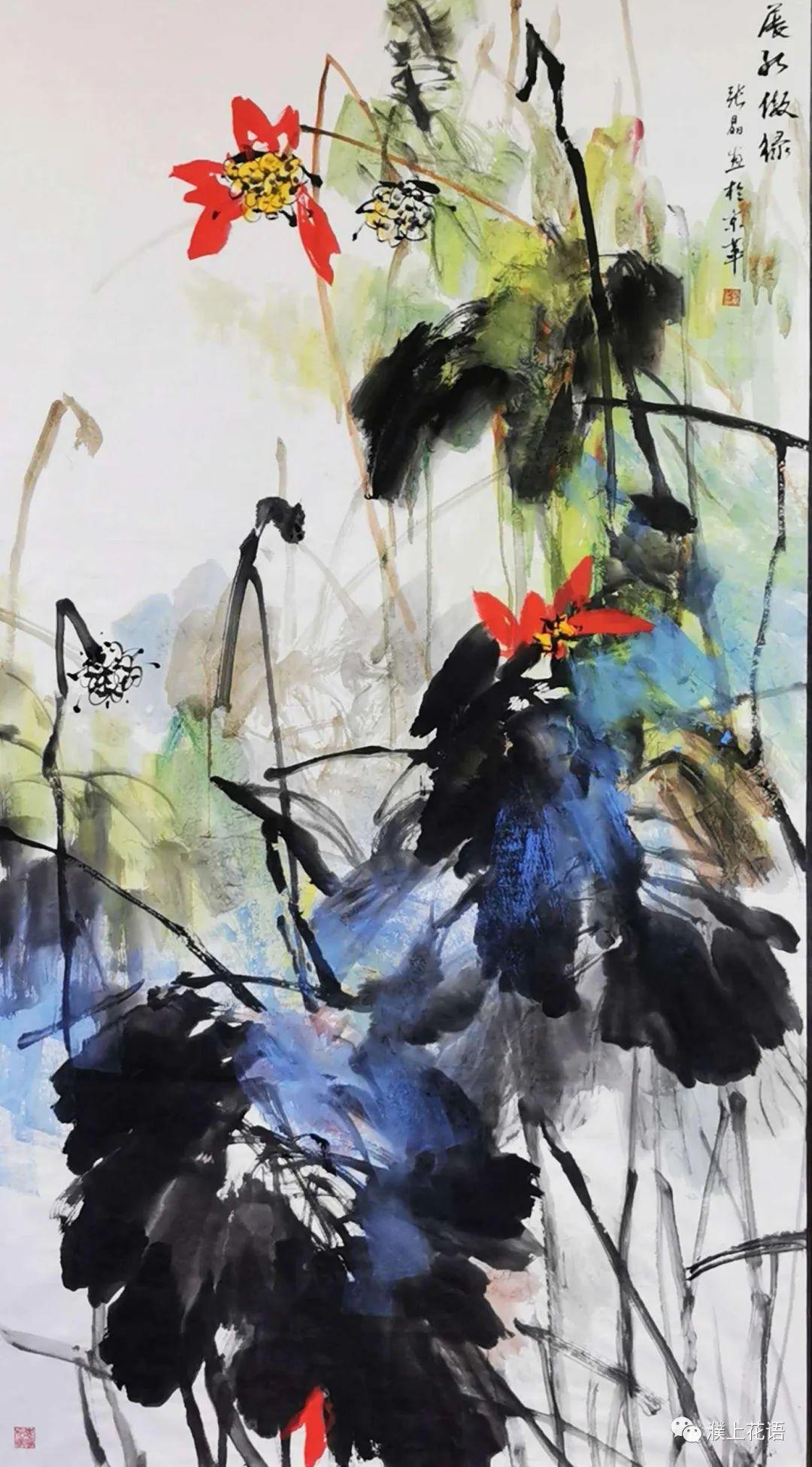 荷花国画，东方美学之韵