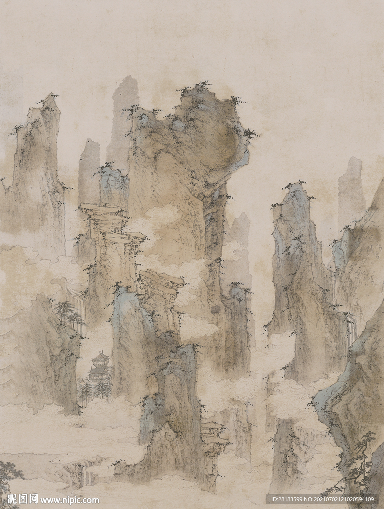 现代山水画高清图片，传统与现代交融的视觉盛宴