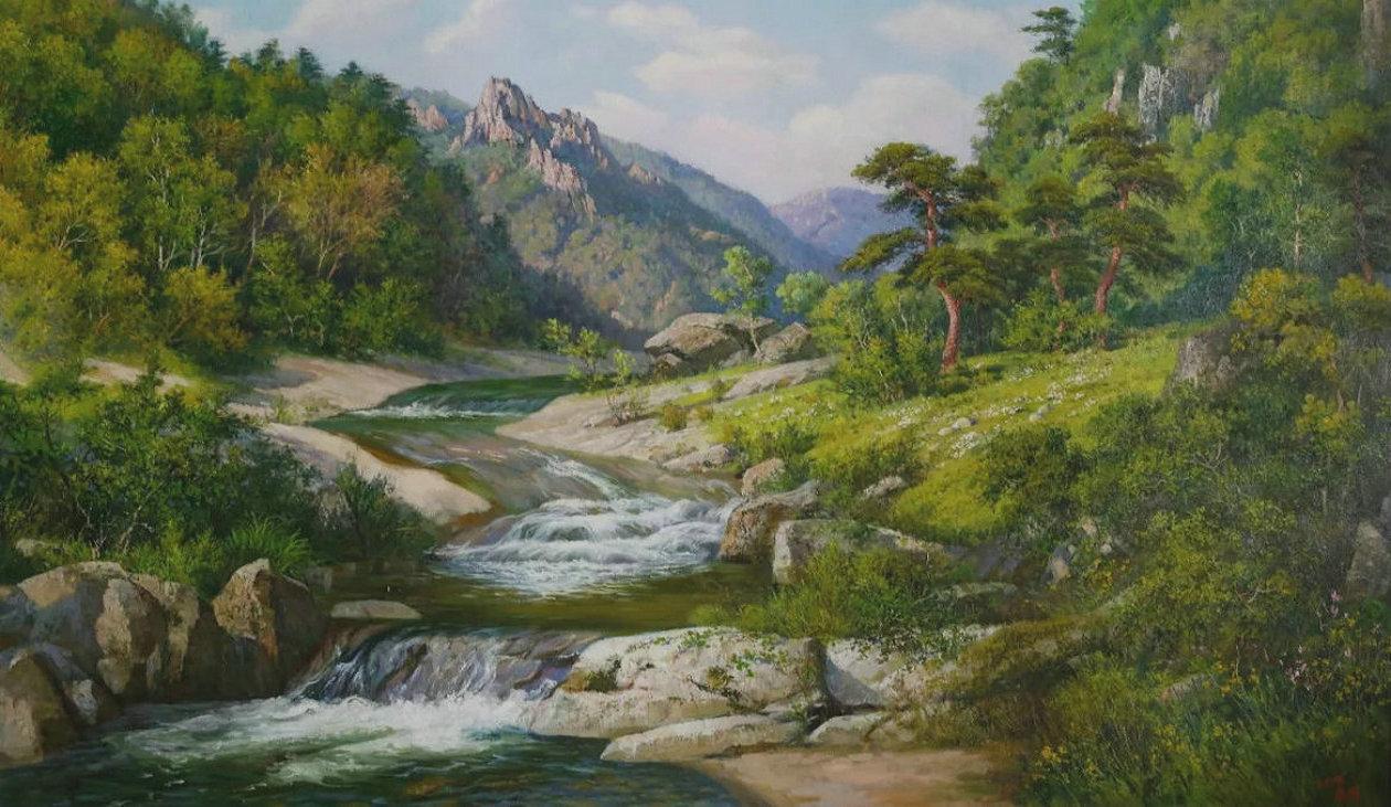 优秀油画风景山水作品图片，自然之美的永恒定格
