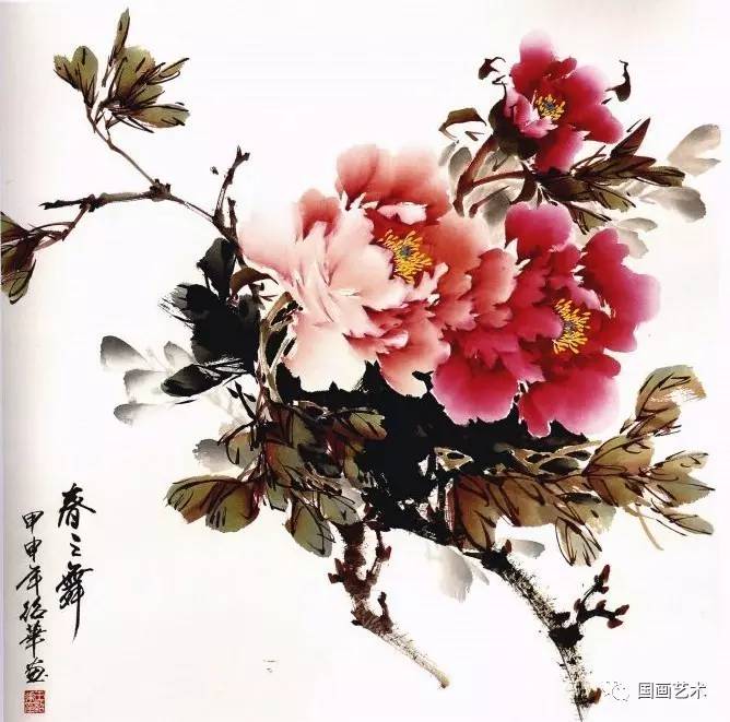 怎样画写意牡丹，笔墨间的艺术韵律
