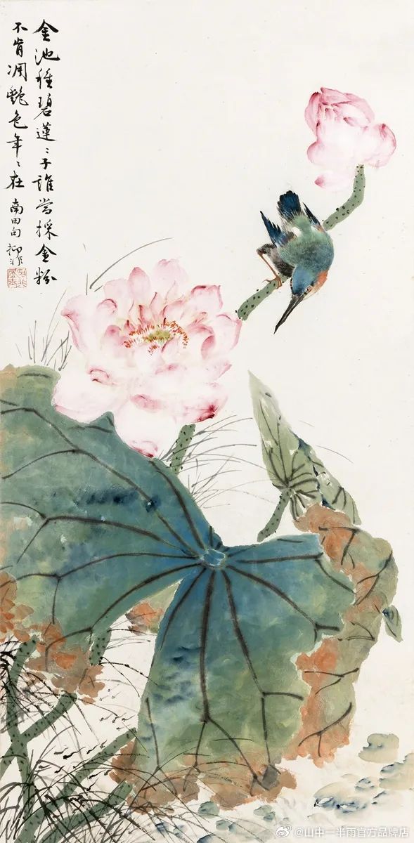 荷花国画，水墨丹青中的清雅之韵