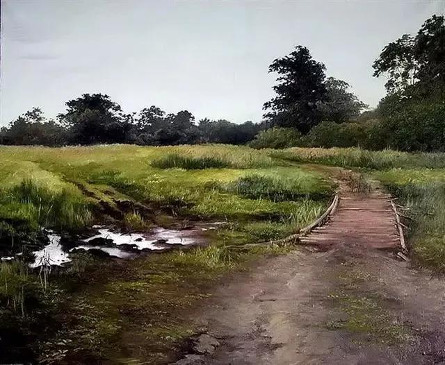 探索自然之美，简单漂亮的油画风景画图片大全