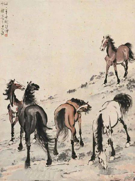 徐悲鸿山水画，传统与现代的交融