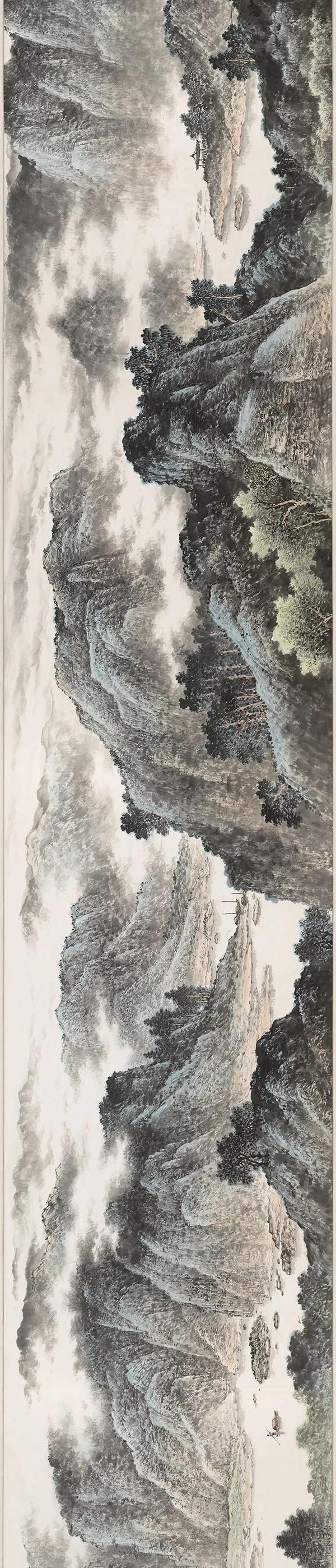 探寻国画山水之美，高清扇面图片的视觉盛宴