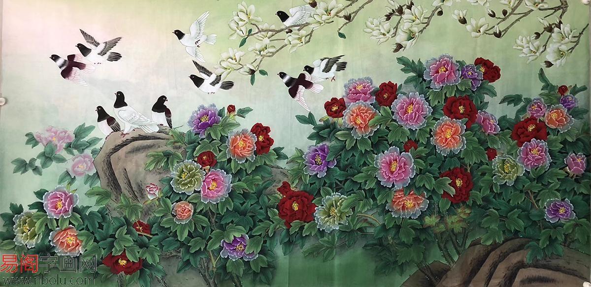 牡丹国画之美，一幅幅大图中的国色天香