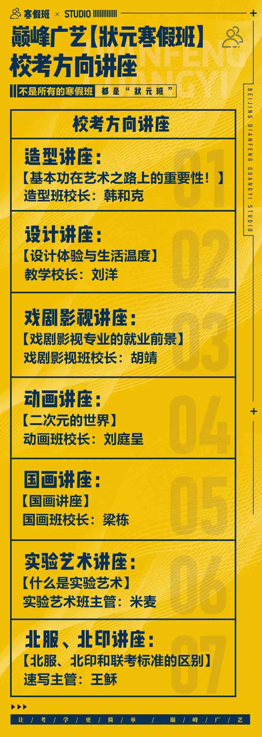 巅峰广艺画室2023年招生简章
