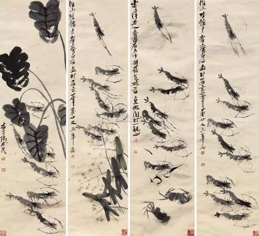 齐白石画虾，笔墨间的灵动与传神