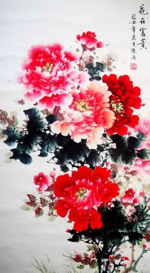 牡丹花国画技法探析，绽放的华彩与笔墨的韵律