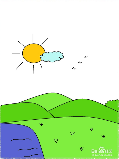 儿童眼中的风景，简单又漂亮的画作