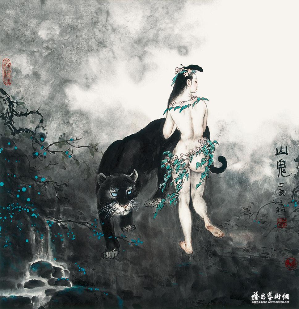探秘山鬼油画，自然与灵魂的交响曲