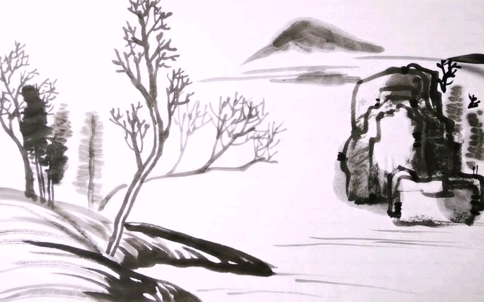 简单至美，探索最简单又漂亮的山水画图片