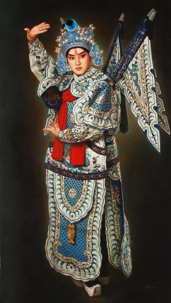 京剧神韵，笔下生辉，米巧铭油画中的京剧人物