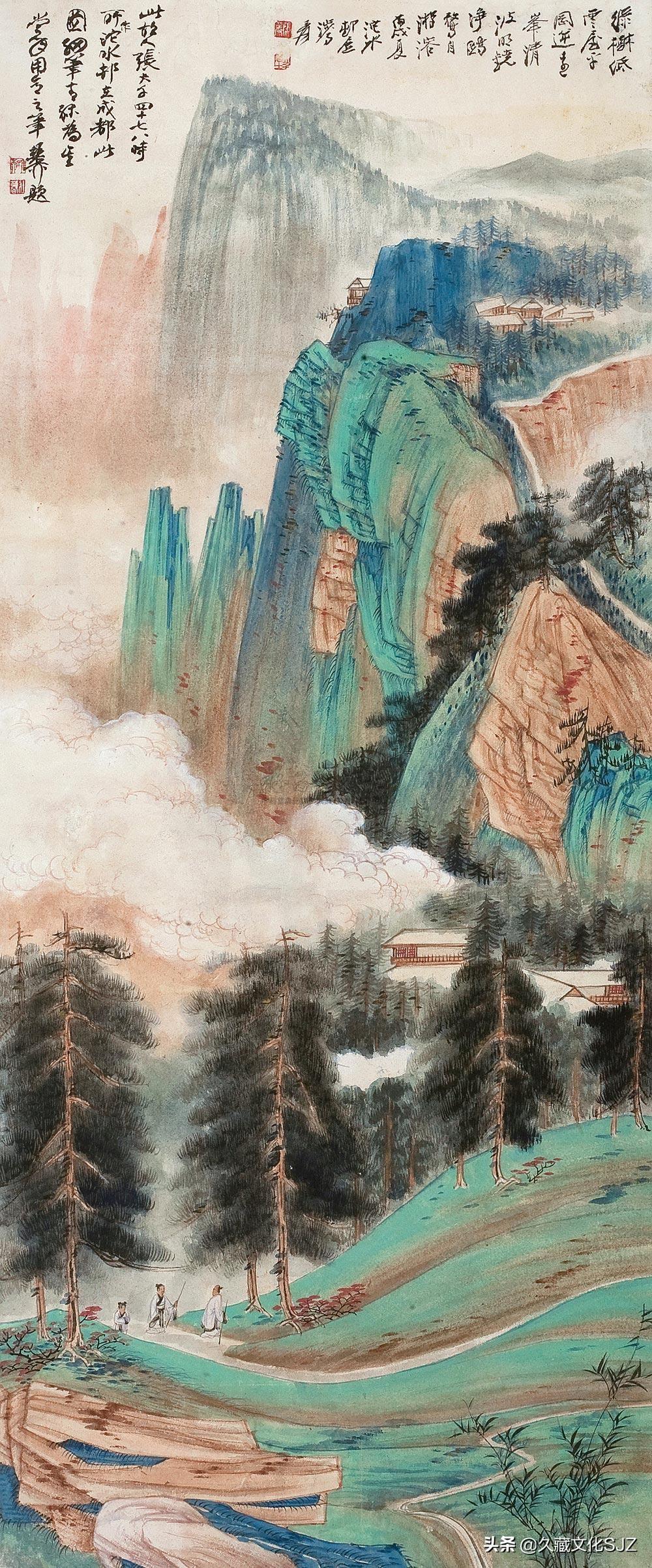 探索张大千山水画的意境之美，高清图片下的艺术魅力