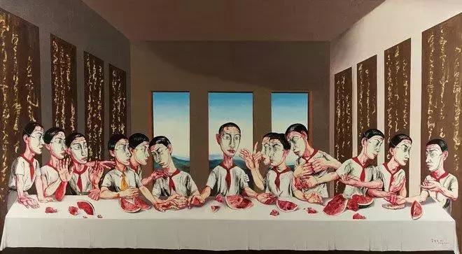 曾梵志最后的晚餐图片，艺术与现实的交错