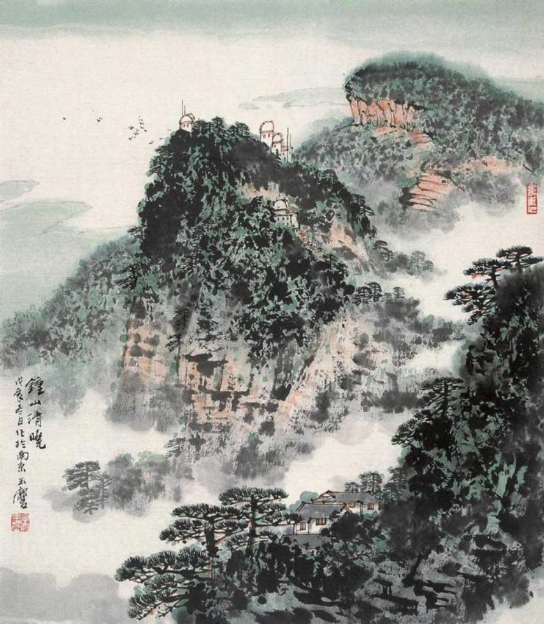 宋玉麟山水画作品，笔墨间的自然韵律与人文情怀