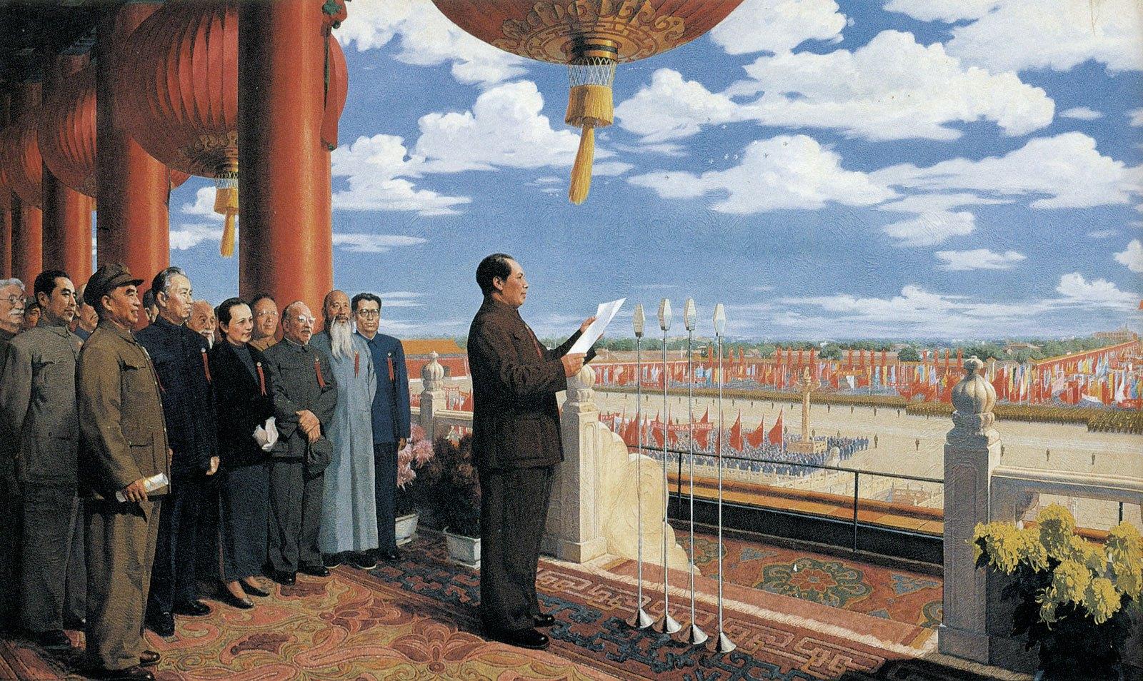 开国大典油画，历史瞬间与艺术永恒的交响