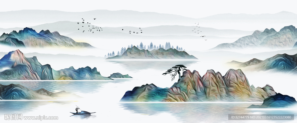 山水画，图片真实与艺术意境的完美融合