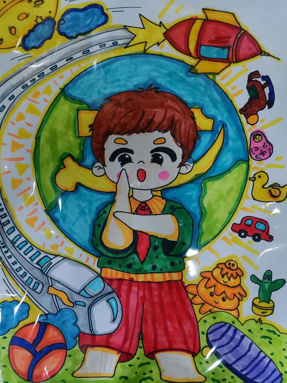 儿童绘画人物，童心绘梦，笔触未来