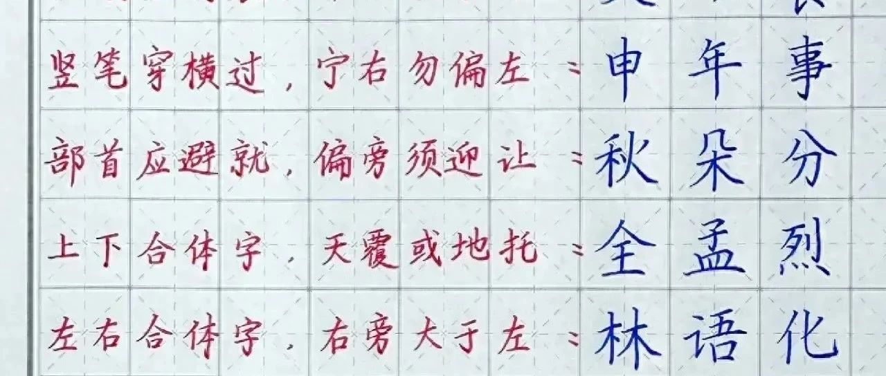 硬笔书法口诀