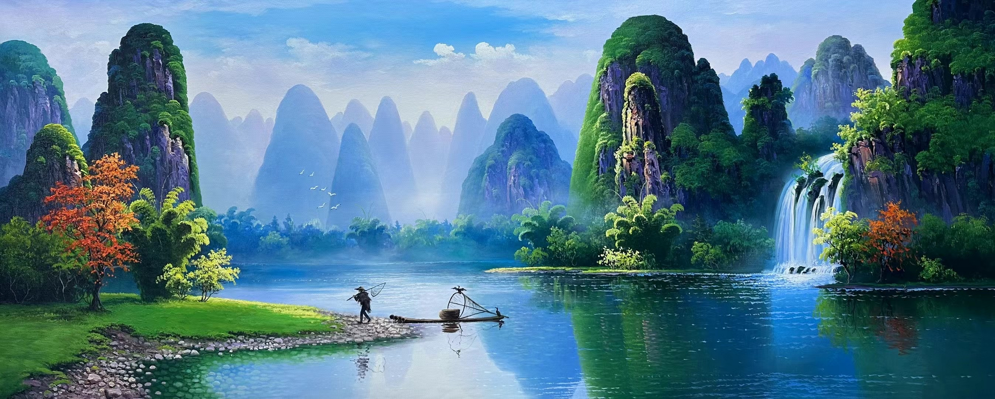 山水风景画视频，静谧与壮阔的视觉盛宴