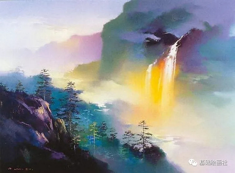 现代油画山水，传统与创新的交响乐章