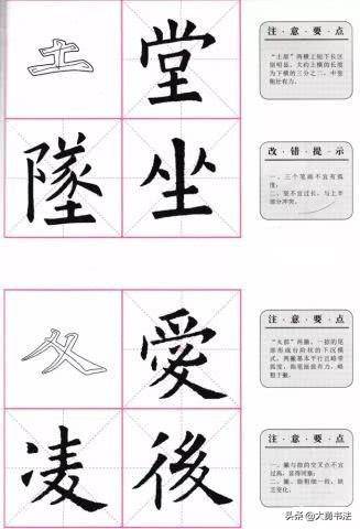 欧体楷书，探索36种基本笔画之美