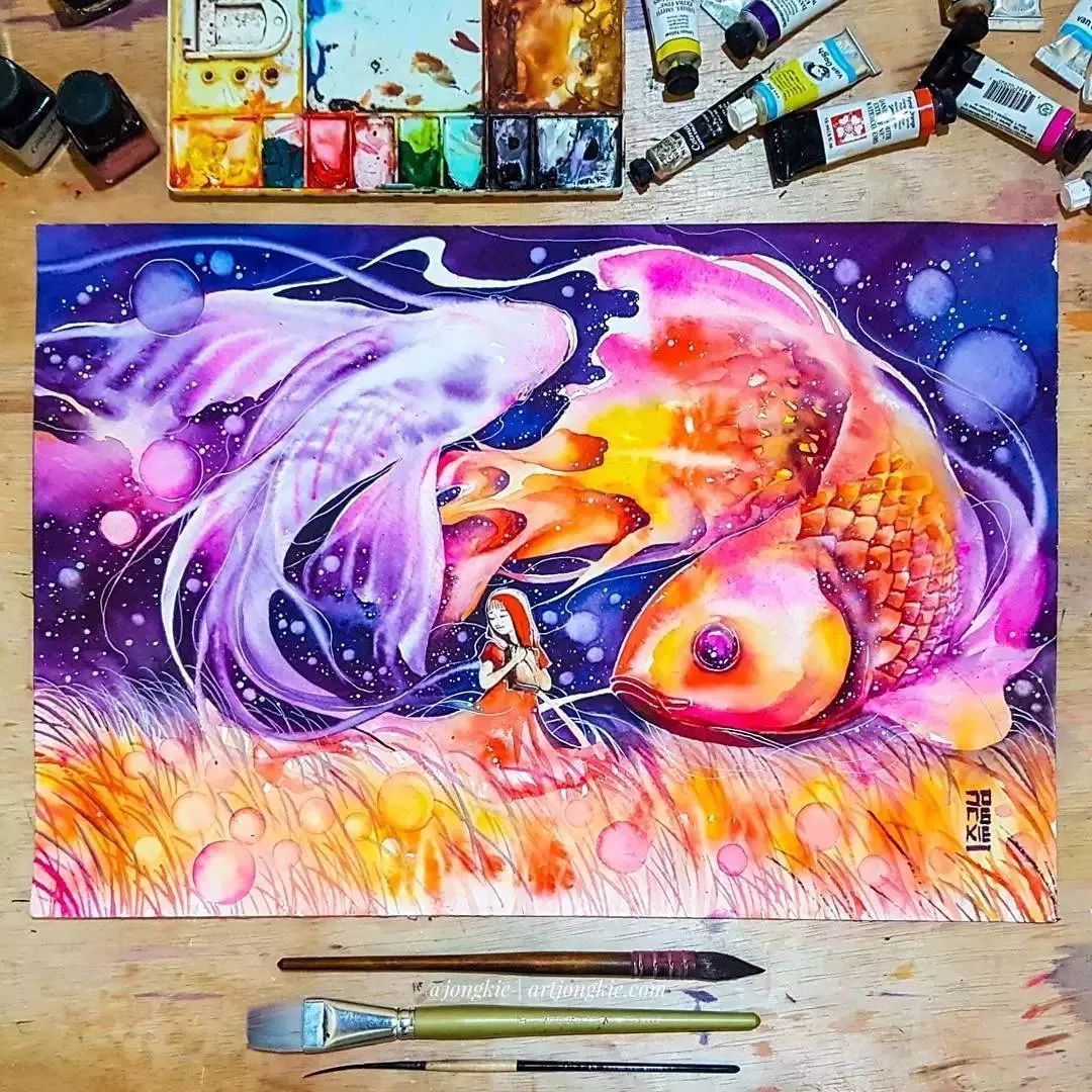 自学水彩画的艺术之旅，解锁色彩的魔法——通过教程视频的探索