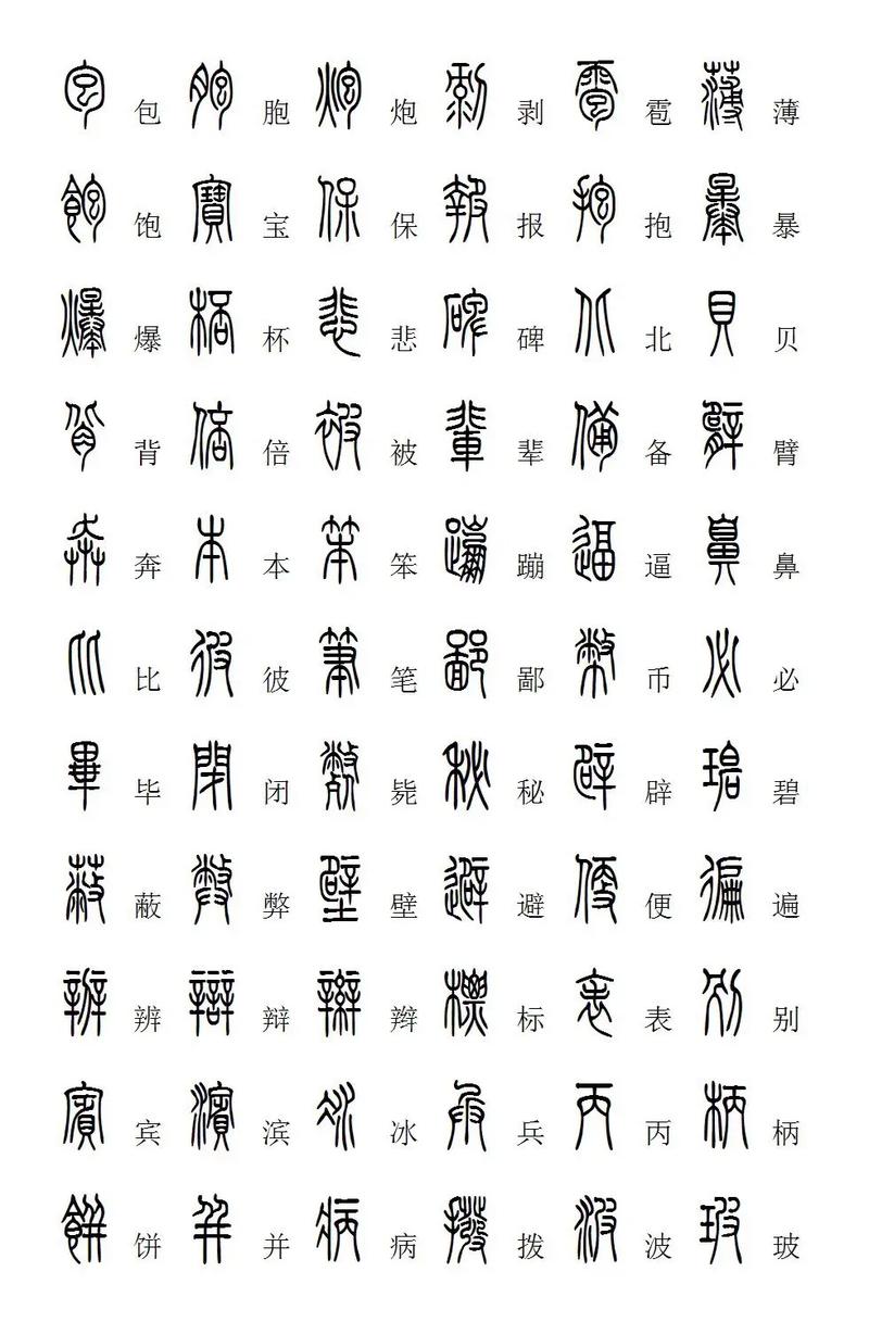 篆书字体大全，探寻古老文字的魅力与韵味