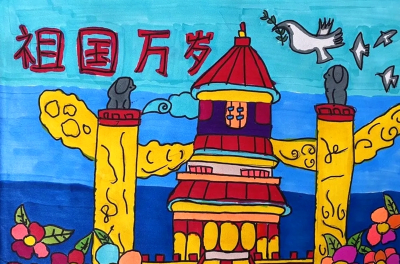 儿童画画作品图片大全，童心绘梦，色彩斑斓的创意世界