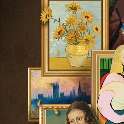 少女与世界名画的邂逅，一幅画中的时光流转