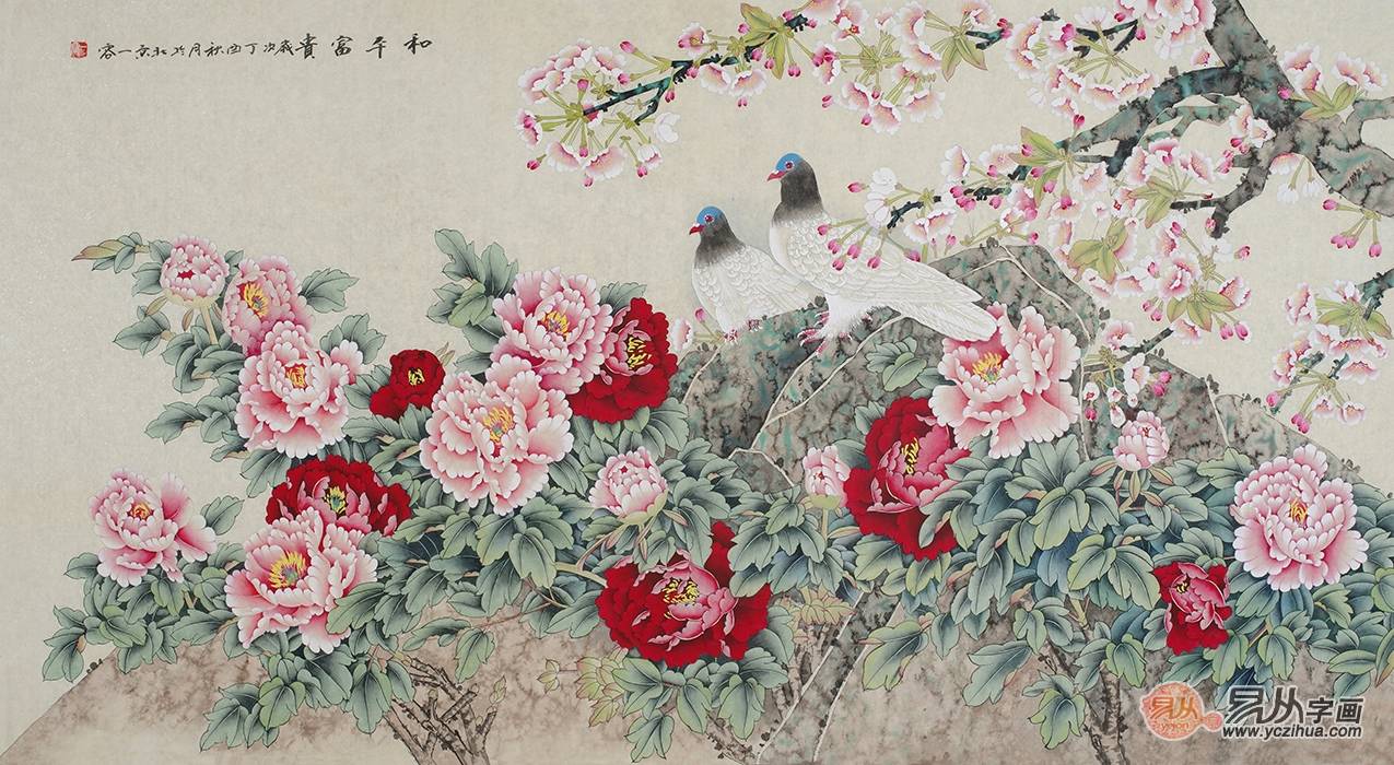 牡丹国画，寓意深远的东方美学