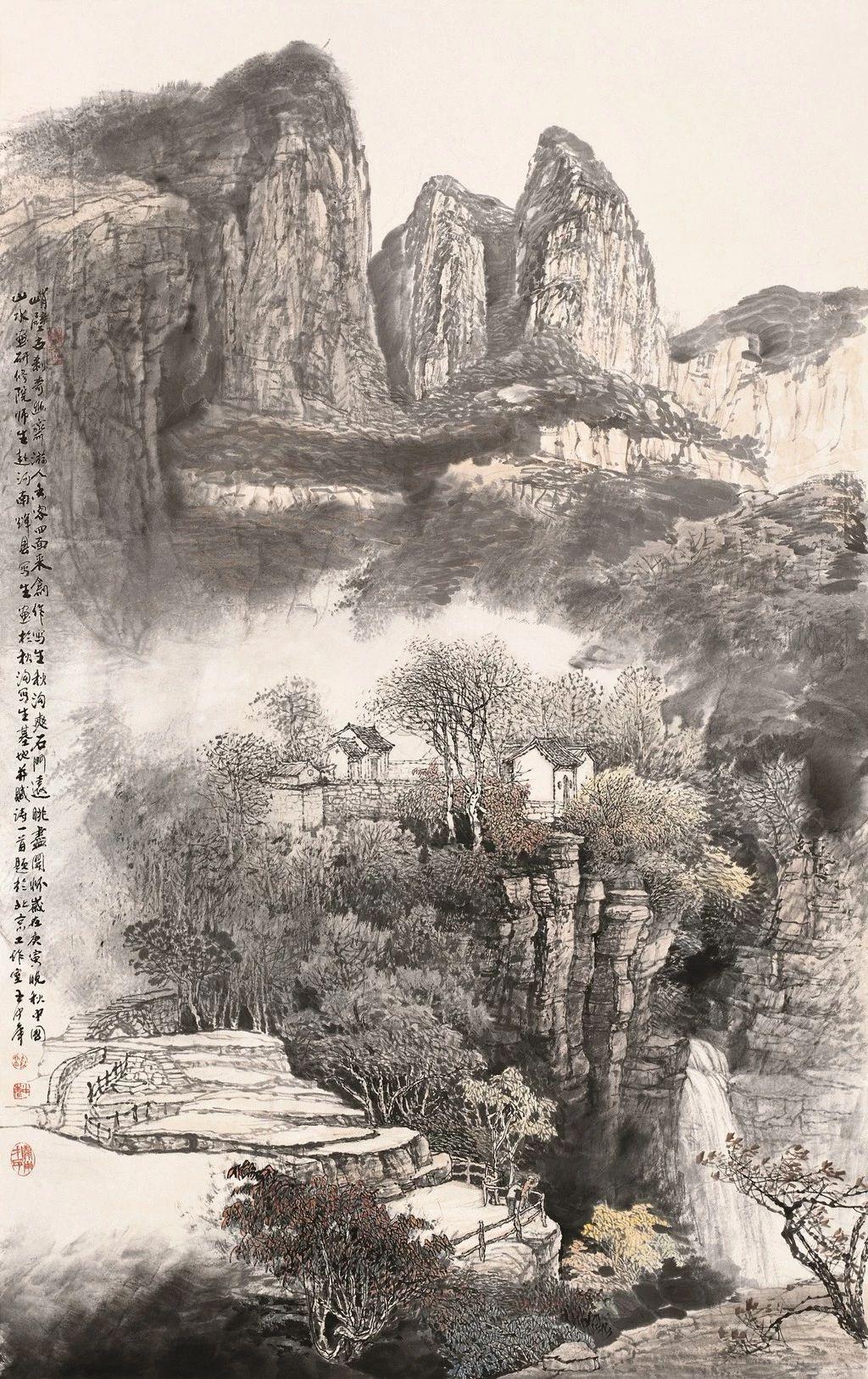 近期王中年山水画作品欣赏，笔墨间的自然韵律