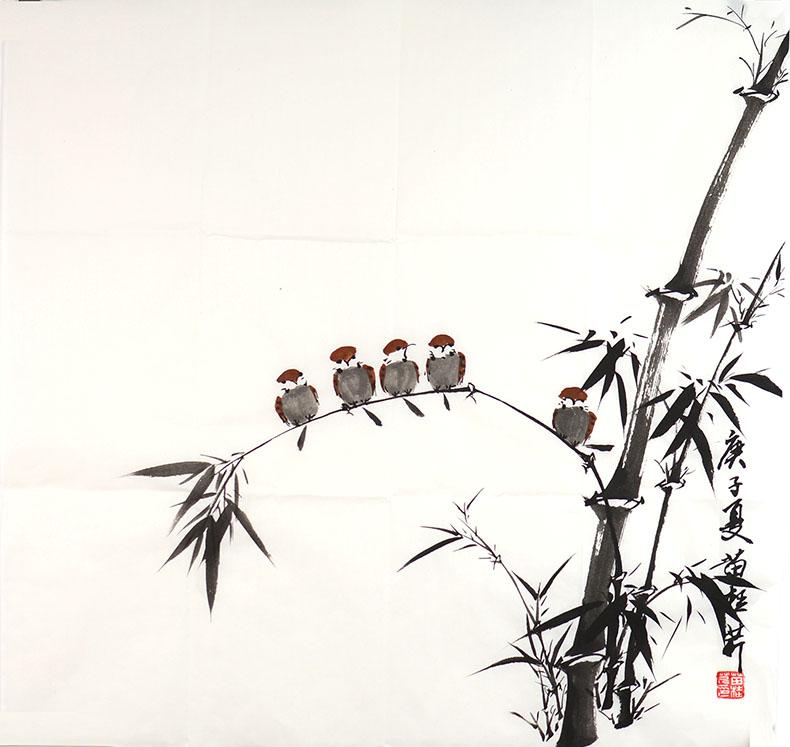初级国画竹子画法指南，笔墨间勾勒自然之韵