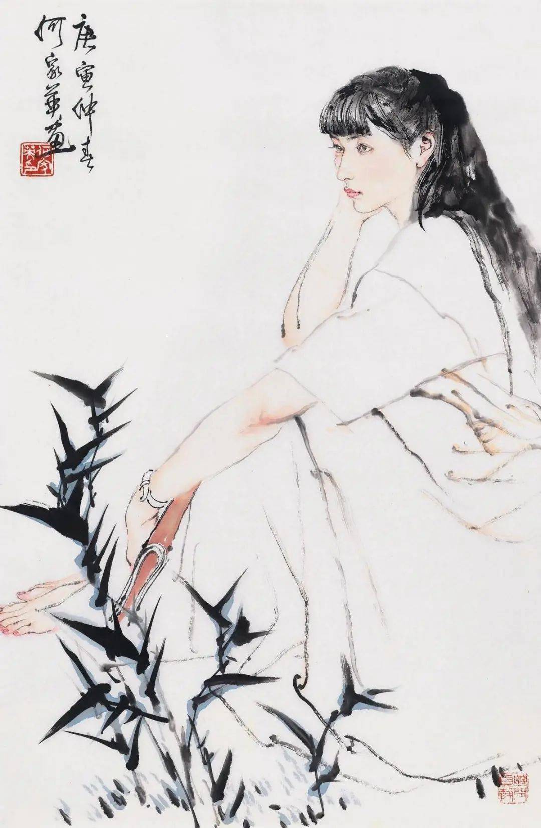 何家英写意人物，笔墨间的情感与意境