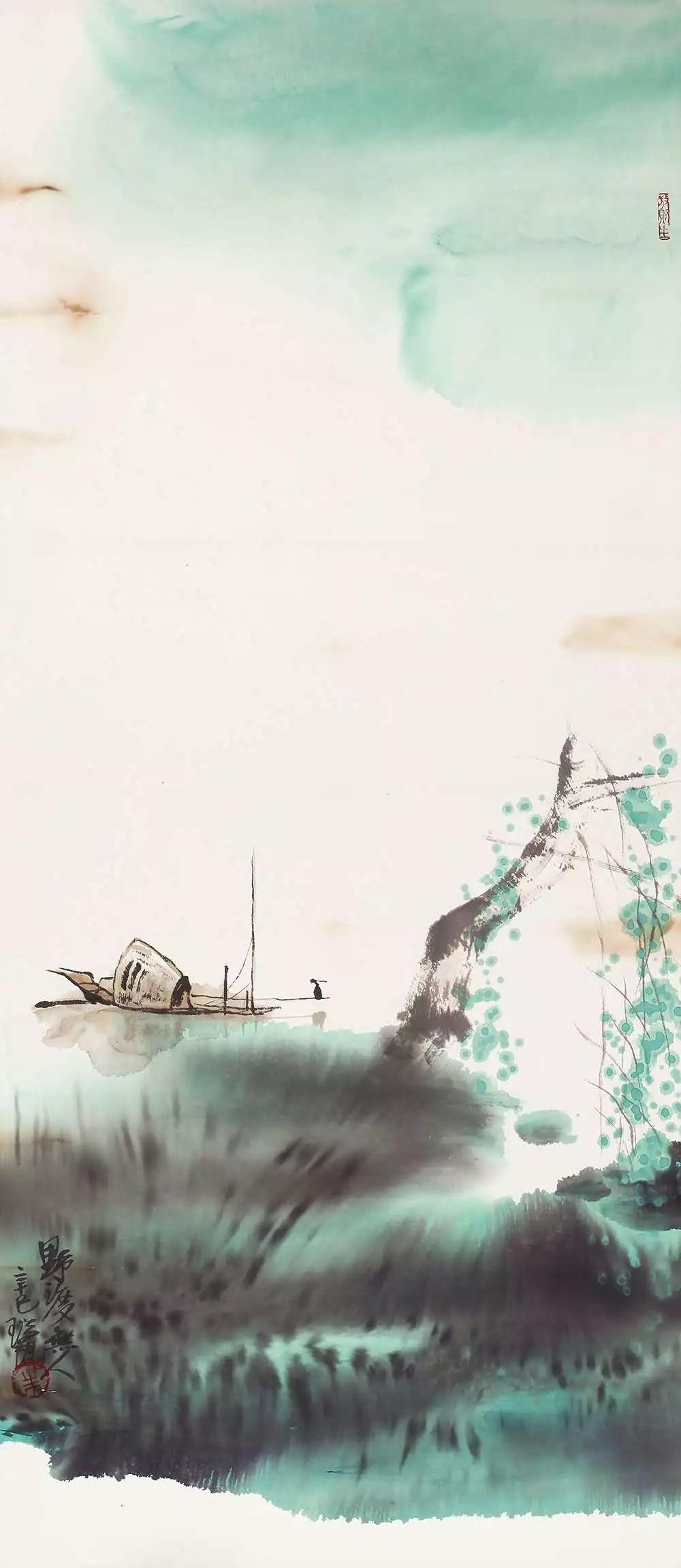 山水画作品，简约之美，意境之深
