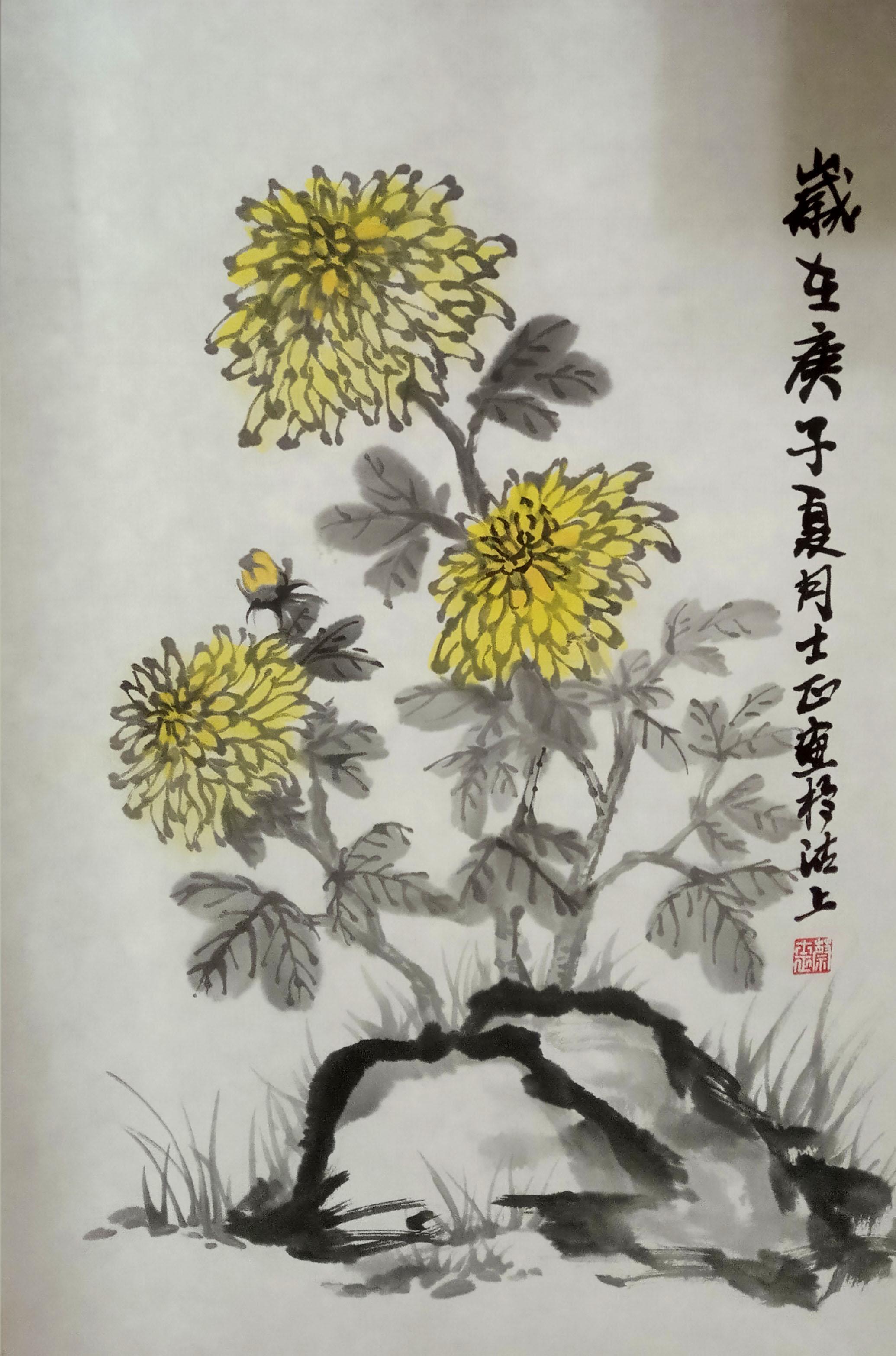 赏国画菊花大师之笔墨韵味