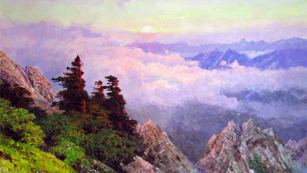 朝鲜最优美油画风景，长白山下的梦幻画卷