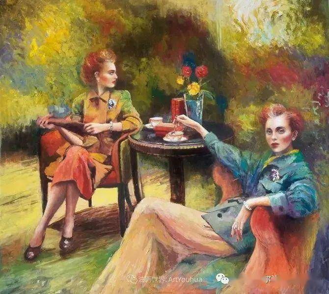 少女之梦，油画作品中的梦幻与现实交织