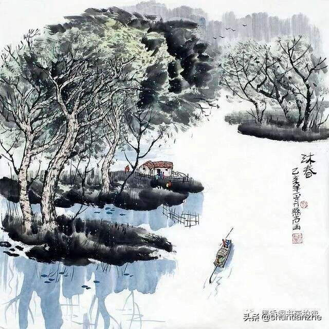 写意山水画，笔墨间的自然韵律
