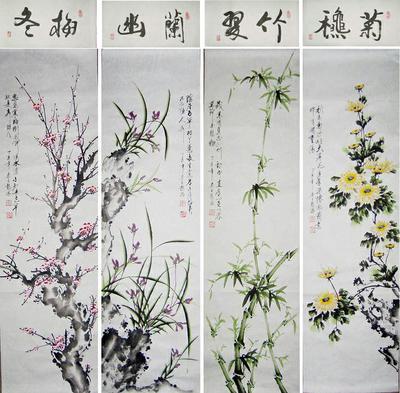 梅兰竹菊，四君子之韵，大图鉴赏