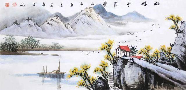 办公室里的山水画卷，一抹静谧的绿色空间